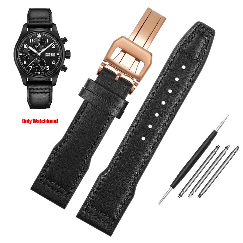 For IWC Pilots Little Prince Watch IW327004/IIW377714 Mark16/17/18 Portuguese Leather Strap 20 21mm Men Watch Band Belt Bracelet