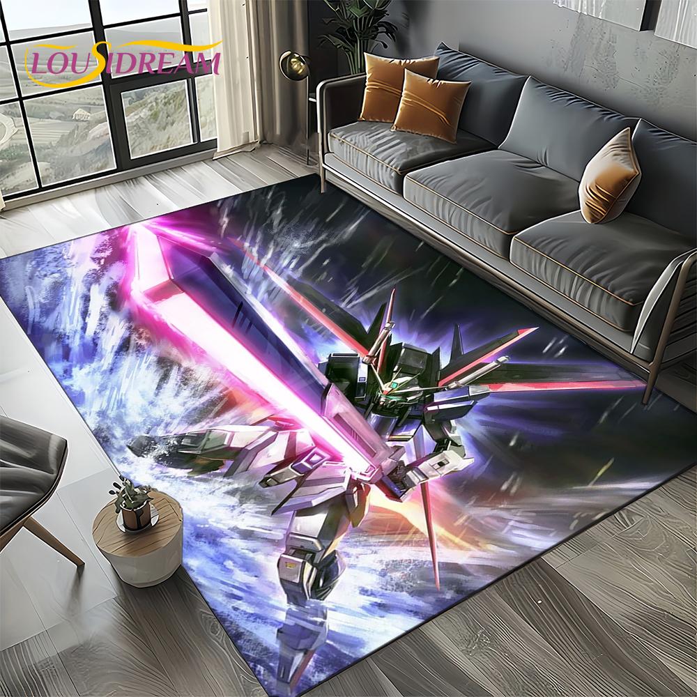 Nový kreslený robot Gundam dárek koberec kobereček do ložnice obývacího pokoje domova dekorace pohovky, dětská hrací dekorace podložka na podlahu