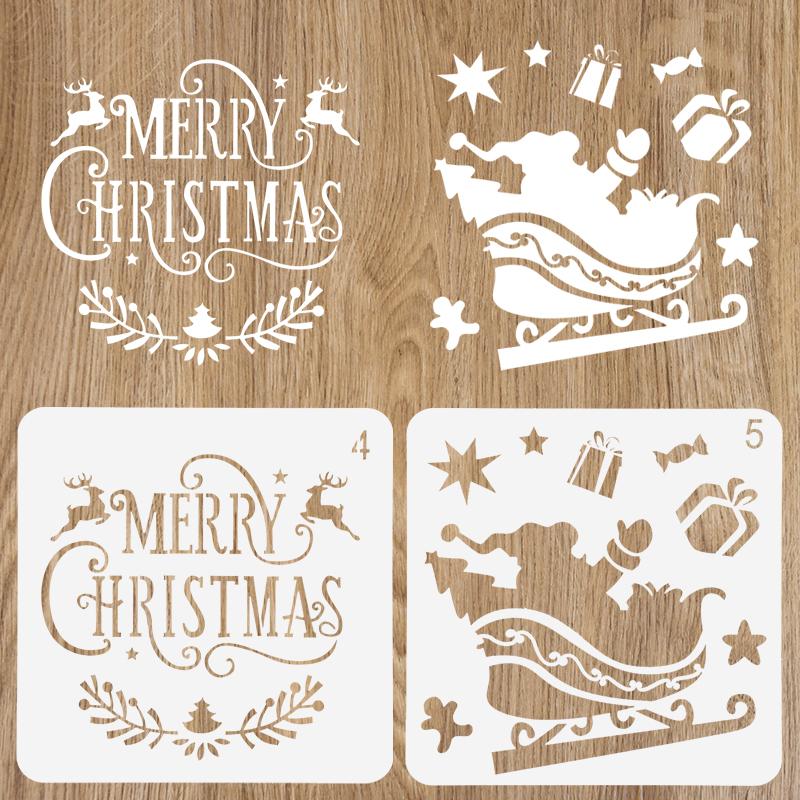 

DIY Merry Christmas Drawing Stencil Templates Embossing Paper Card Painting Scrapbooking Stamp Album Decoration New Year Gift