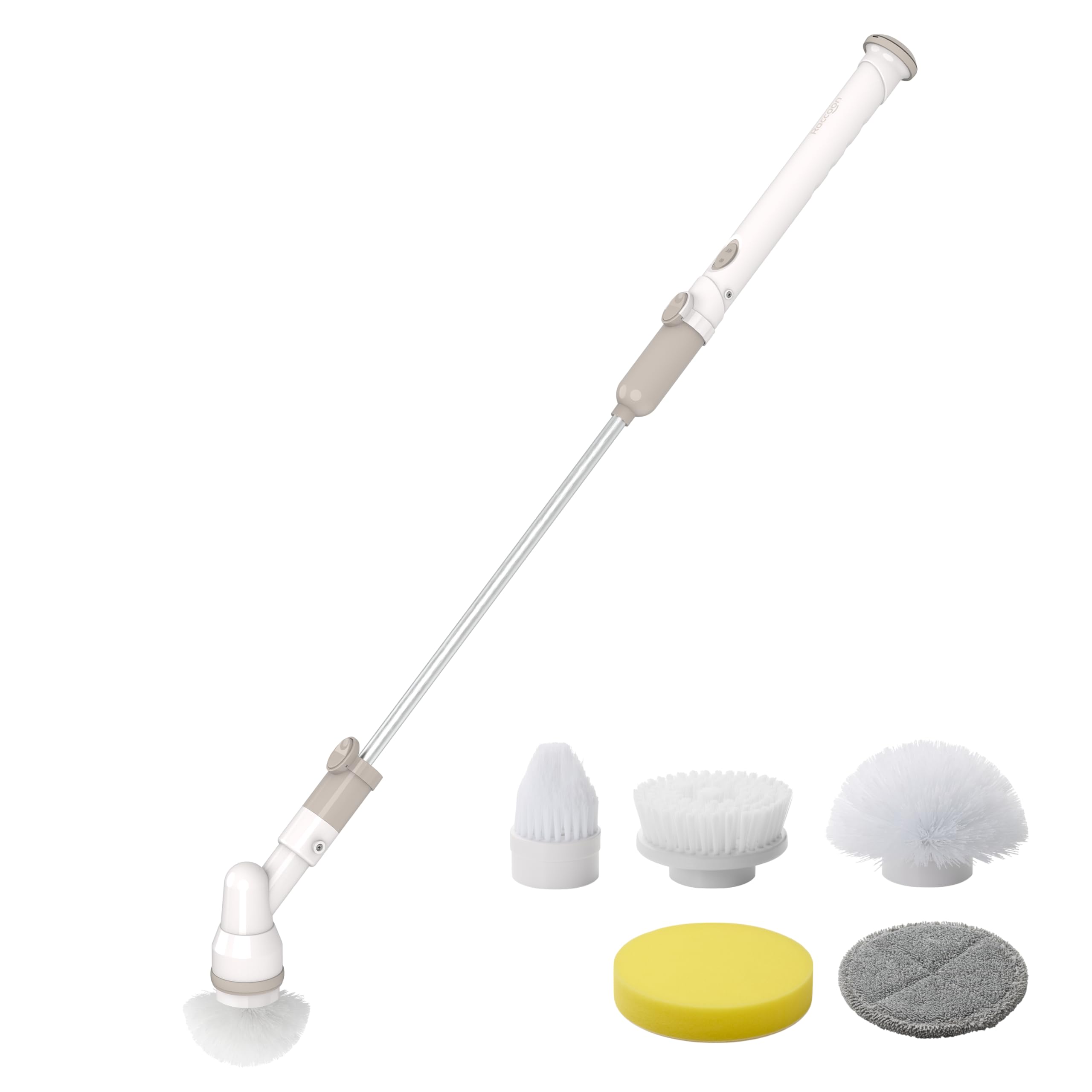 

Three Up Raccoon Rechargeable Cordless Bath Polisher with 5 Retractable Brushes for and Electric Brush for Bath Cleaning Bathrooms, Floors, Kitchens,