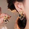 Retro Earrings Geometric Heart Leopard Print Earrings Light Luxury Earrings Fashion Accessories Gift For Women