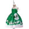 Vestido de Piano de Cetim de Desenho Animado de Natal Europeu e Americano para Meninas