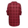 Women's Long Sleeve Plaid Shirt Dress V Neck Button Down Casual Loose Fit Tunic Top with Roll Tab Sleeves and Side Pockets for Autumn Winter