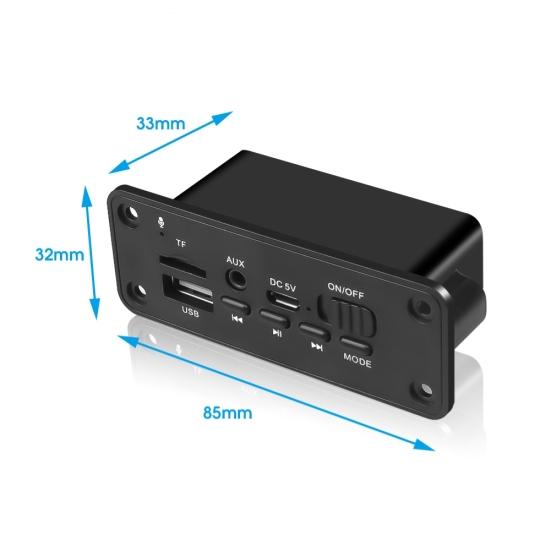 Bluetooth-совместимый автомобильный громкоговоритель 5,0, FM-радио, MP3-плеер, декодер, модуль платы