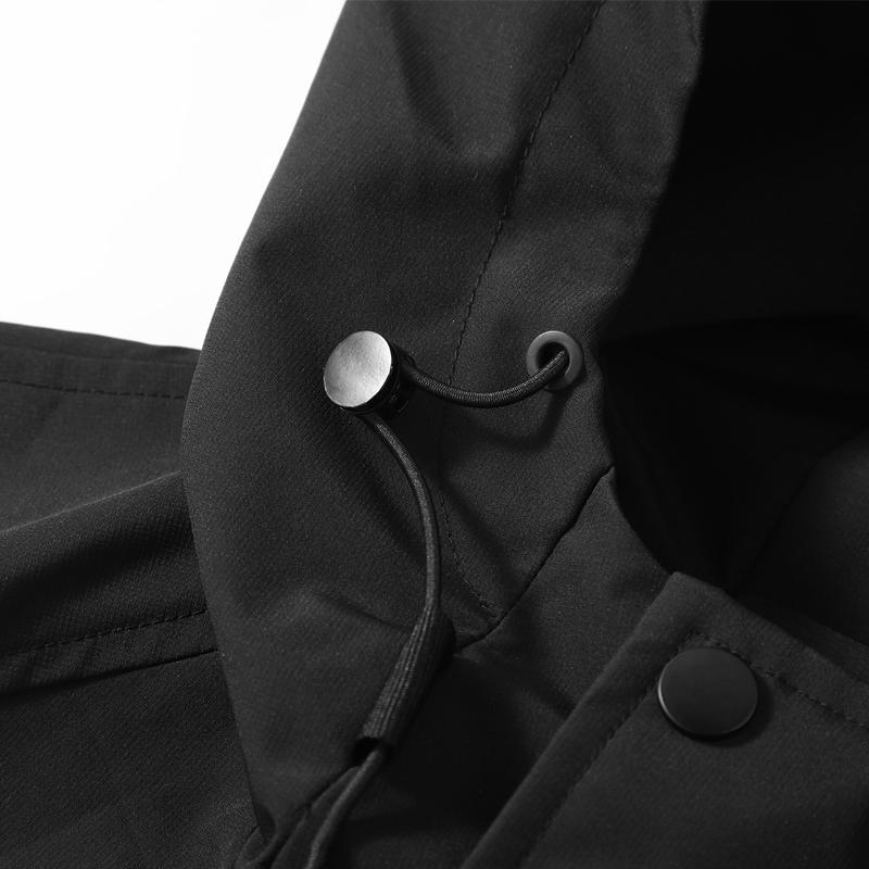 Plus Size 5XL-12XL Autumn Waterproof Trench Coat for Men Oversize Windbreaker Hooded Casual Men's Black Jackets