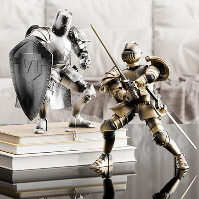 Figura de ação de cavaleiro medieval com acessórios, articulações móveis, modelo de cavaleiro, brinquedo, robô articulado, boneco, decoração para casa e escritório