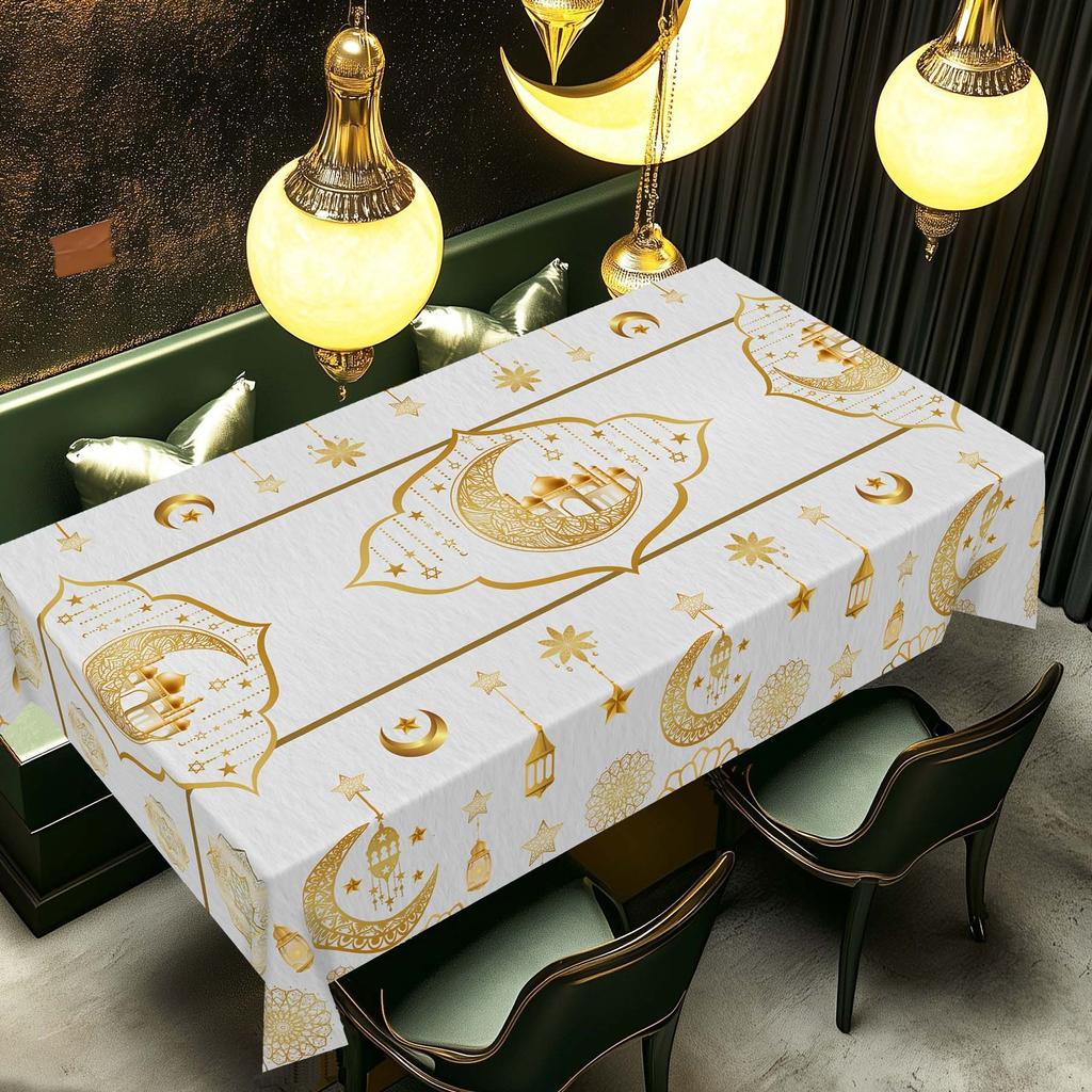 Mystic Moon Festival Table Cover - Ethnic Printed Decor for Dining, Party, and Home Holiday Tablecloth Wrinkle-Resistant