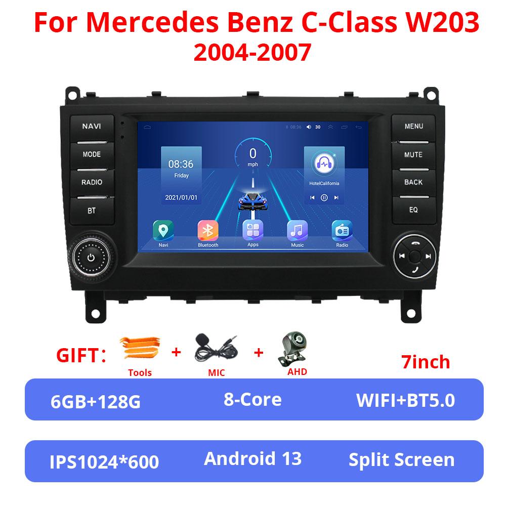 7Inch Android 13 GPS Car Multimedia Player For No DVD Mercedes Benz C-Class W203 Wireless Carplay & Android Auto GPS