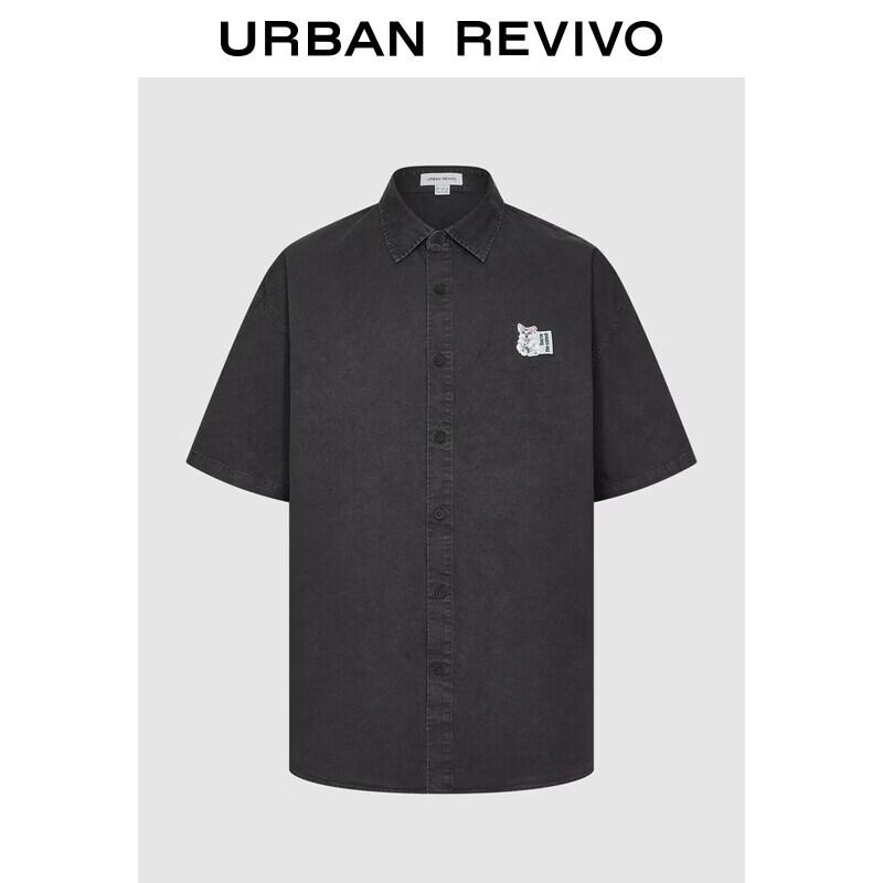 UR2026 Men s Cotton Cute Pet Button-Up Shirt S