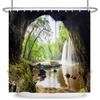Natural Scenery Shower Curtain Blue Sky Grassland White Clouds 3D Printing Home Bathroom Decoration Waterproof Curtain With Hook