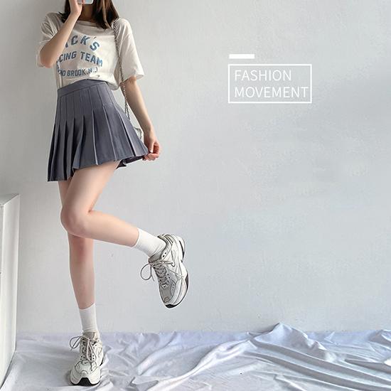 Plissert skjørt Dame Sommer Hvit Kort skjørt Japansk Høy midje Slim Høst og Vinter Rutete Stor A-linje Halvskjørt Forlenget