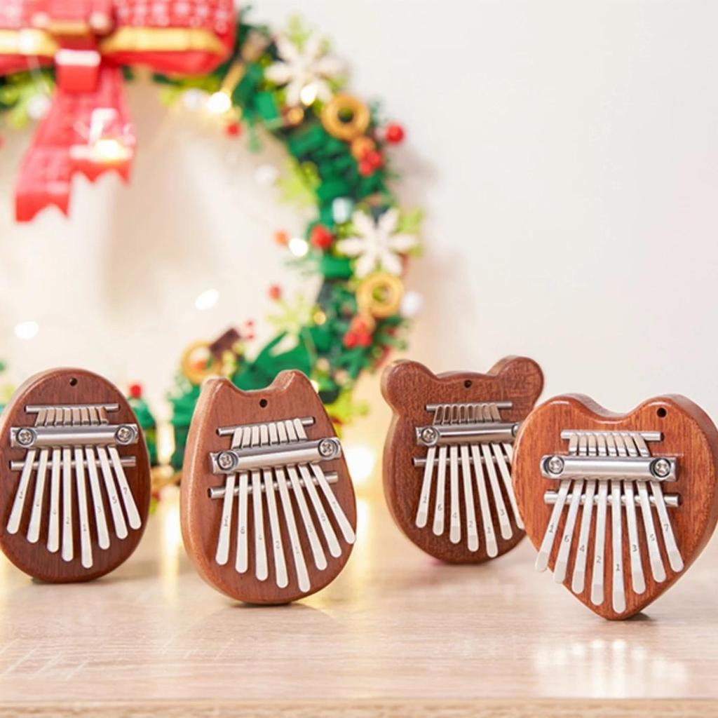 8 tasti Mini Kalimba Thumb Piano Dita Percussioni Legno Massello Giocattolo Regalo Musicale