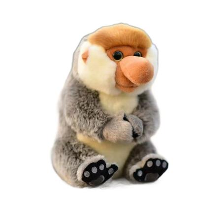 Simulated Long Nosed Monkey Doll with Monkey Hands and Magnet Plush Toy Animal