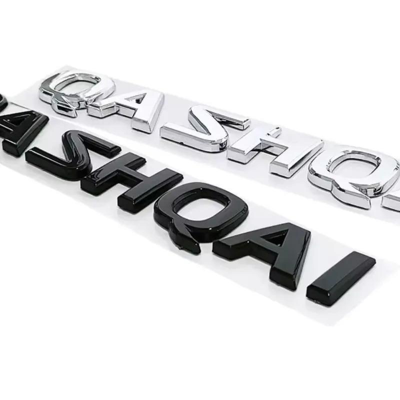 CGANEI1 Glänzend Schwarz Silber Qashqai Emblem für Nissan X-trail Note Juke Sentra Patrol Navara Auto Seiten Heck Abzeichen Namensschild Logo Aufkleber