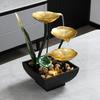 Relaxation Tabletop Water Fountain with Rocks 3 Tier Lotus Leaf Small Waterfall Fountain with Light for Indoor Zen Home Bedroom Desktop Decor