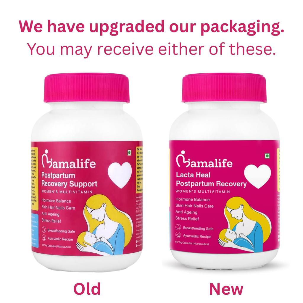 Mamalife Lacta Heal Postpartum Erholung Multivitamin für Frauen | Ayurvedische Unterstützung nach der Schwangerschaft | Hormonelles Gleichgewicht, Haare, Haut & Nägel Gesundheit |