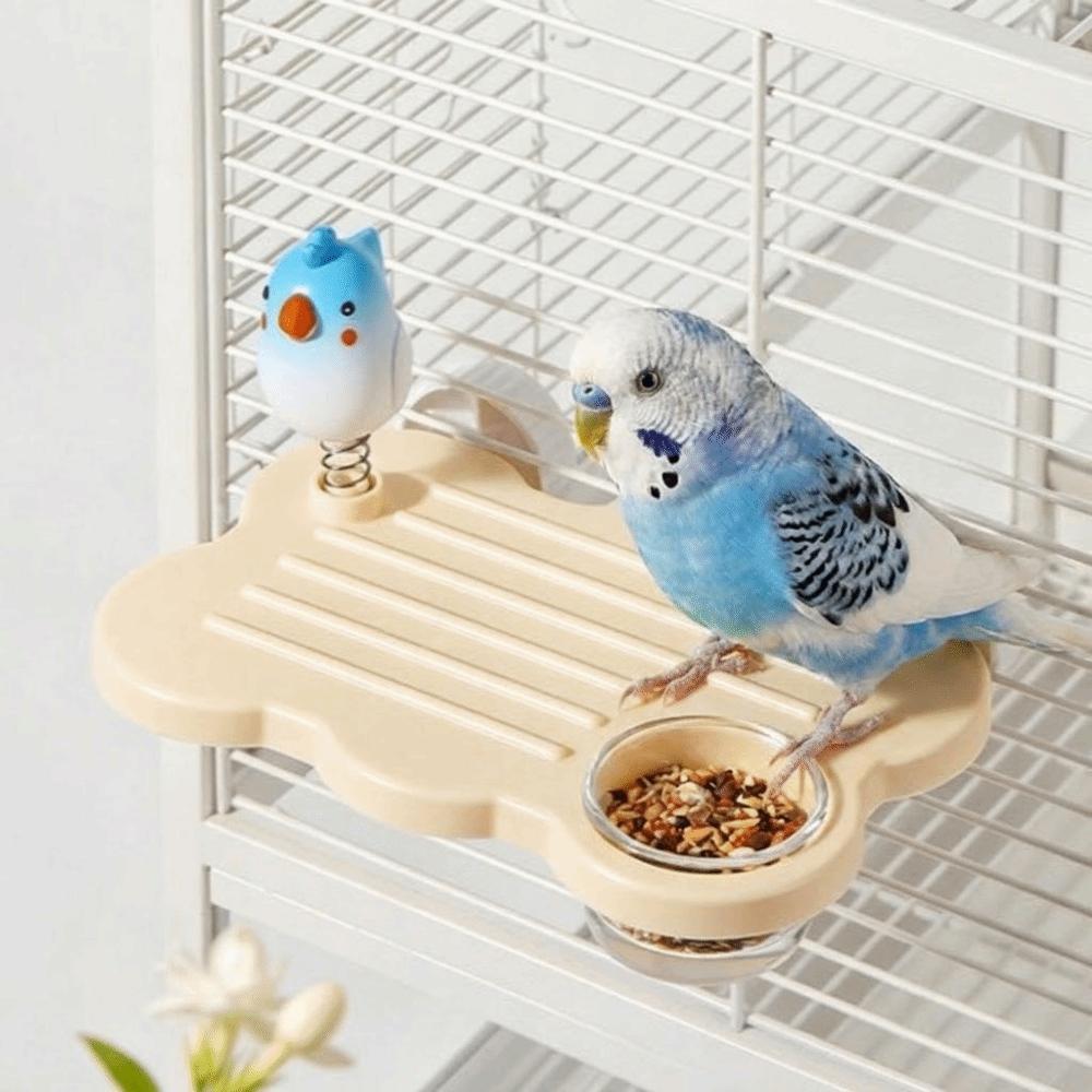 Rectangle Bird Cage Stand Toy Anti Slip Birdcage Food Bowl Hanging Feeding Platform Aviary