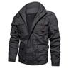Autumn and Winter Men's Detachable Hooded Washed Velvet Thickened Coat Large Size Air Force Jacket