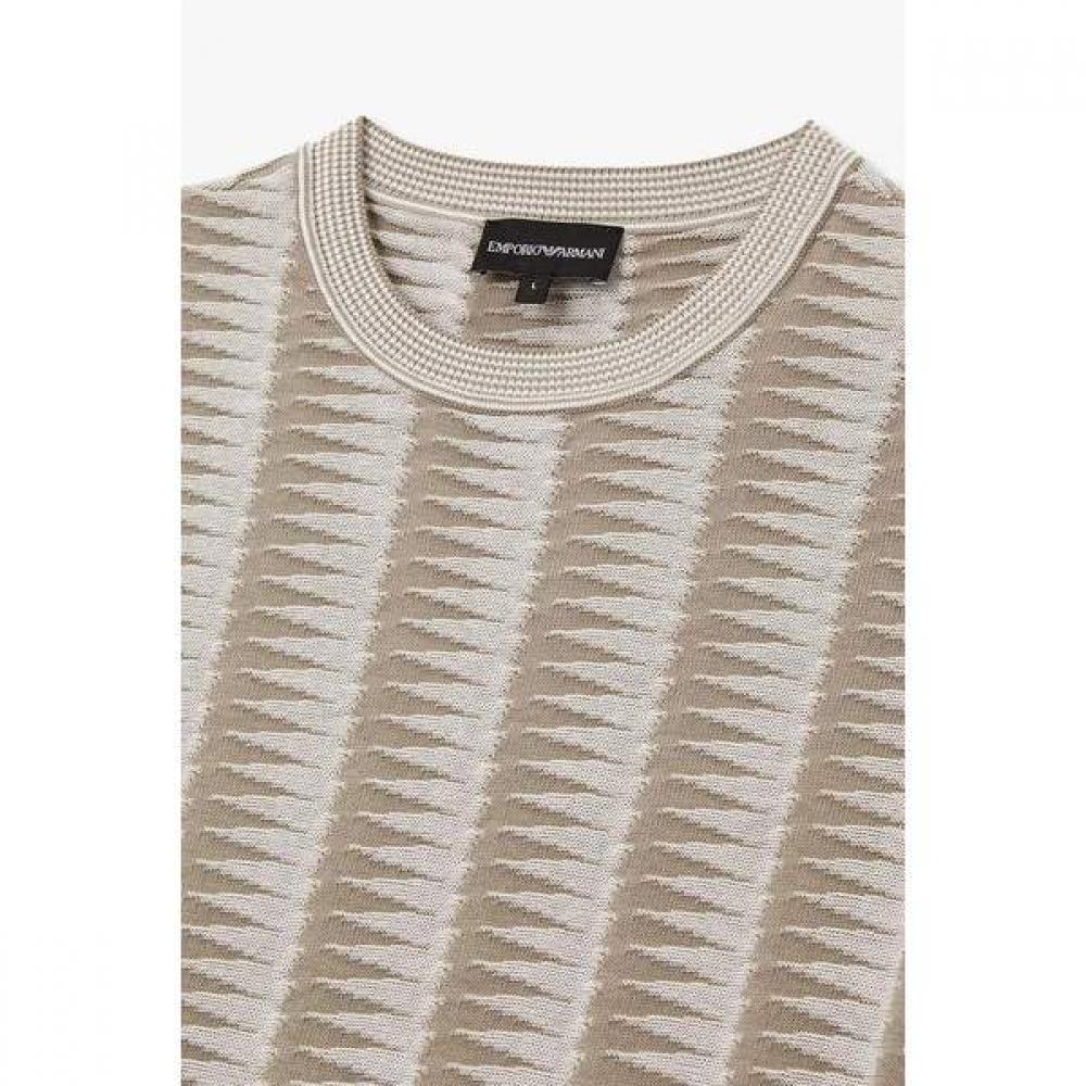 Emporio Armani Men Zigzag Pattern Cotton Pullover A516128034