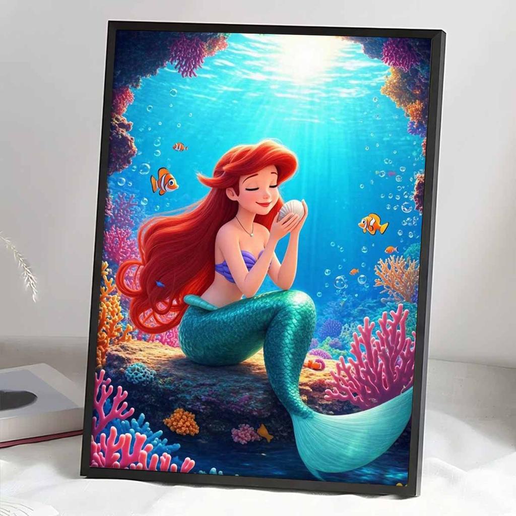 DIY Diamond Painting Mermaid Princess Cross Stitch Kit Mosaic Art Diamond Painting Full Circle Diamond Home Decoration