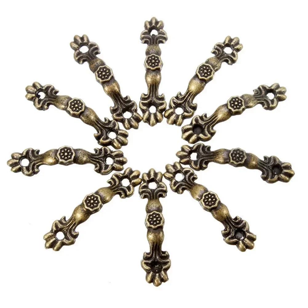 10 pcs Jewelry Boxes Handles Antique Bronze Wardrobes door Handles Zinc Alloy Drawer Handles for Decorative Jewelry Boxes