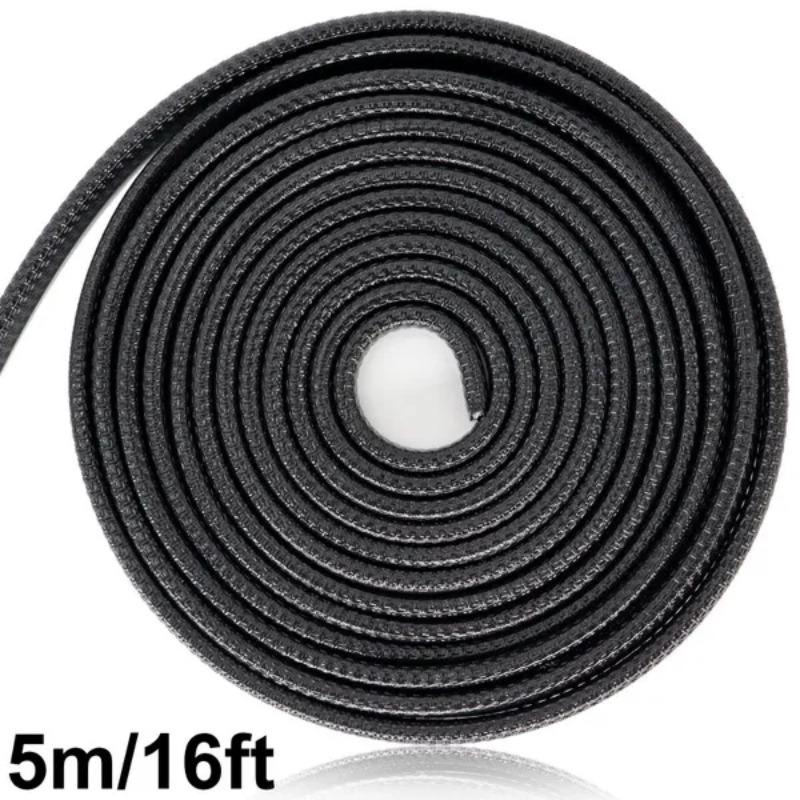 1PC Car Door Edge Guard 16 ft (5 m) Universal Rubber U-Edge, Car Door Edge Guard, Car Edge Guard, Black (No Glue Required)