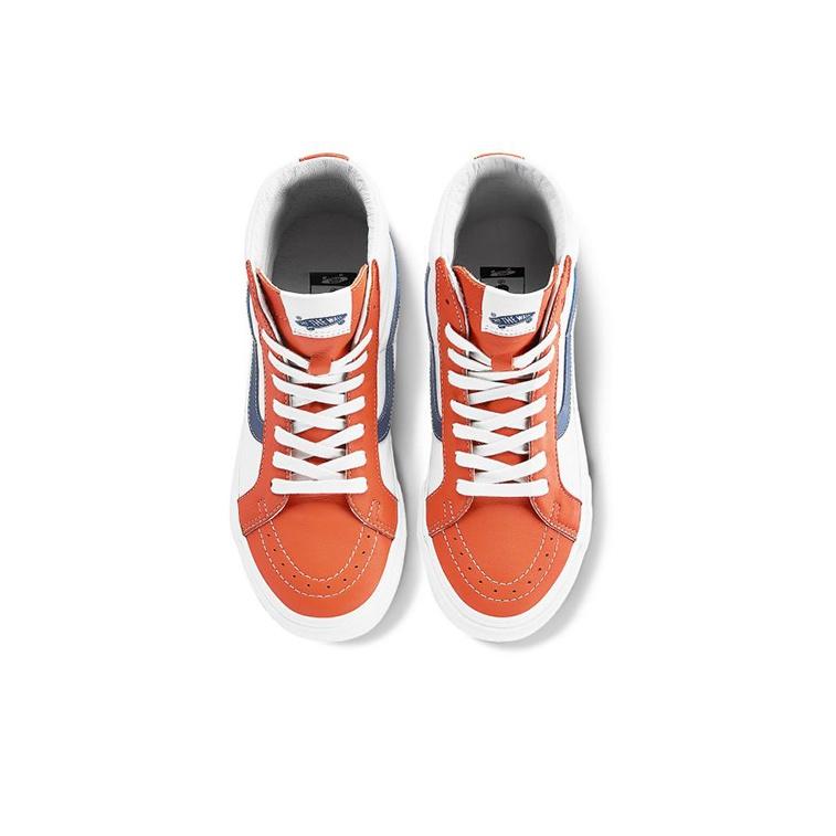 Vans Sk8 Reissue Vlt Lx High-Top Skate Shoes Unisex Sneakers White Orange VN0A4BVH22E