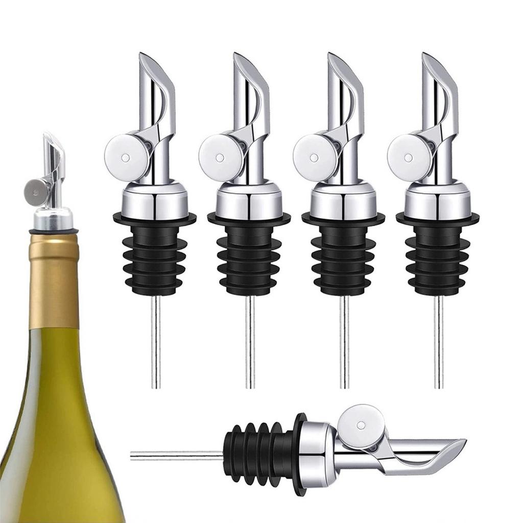 6er-Pack Weinflaschenausgießer Edelstahl-Spirituosenausguss Automatischer Olivenölspender für 3/4" Flaschenhals