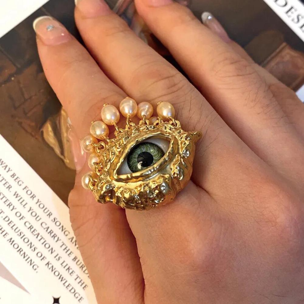 Ohrringe mit bösem Blick & Quasten-Ohrklemme Set