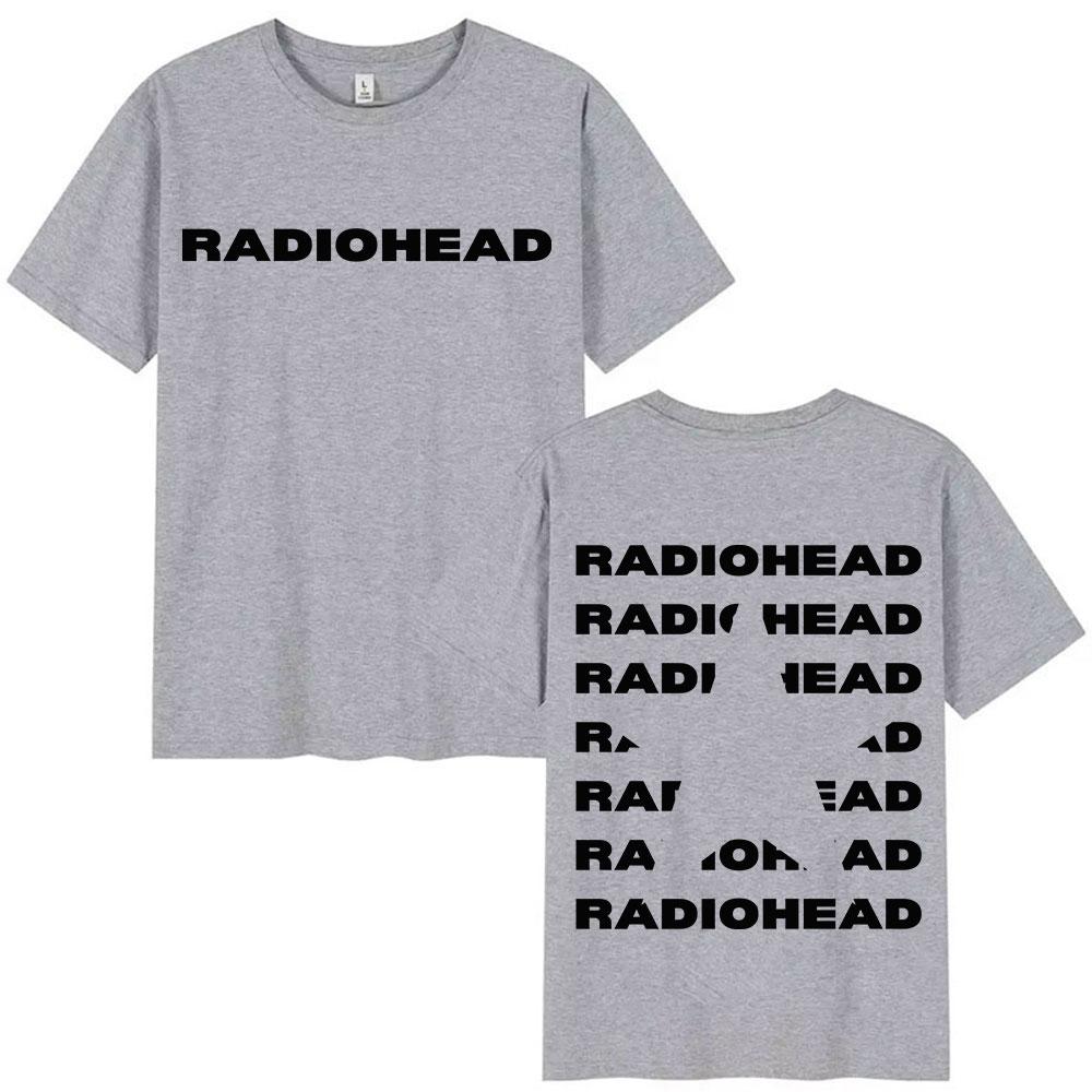 Rock Band Radiohead Tour 2025 Logo T Shirts Mens Fashion Pop Clothing Oversized Tshirt Unisex Hip Hop High Quality Cotton Tees