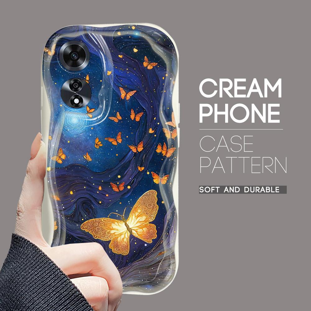 

Для OPPO A17 A18 A38 A58 A98 Reno7 Z 8Z 8T 11F 11 Pro Realme 12 Lite 12 Pro C30 Полная защита камеры Мультяшный узор бабочки Мягкий противоударный чехол Realme 12 Pro+ 5G белый