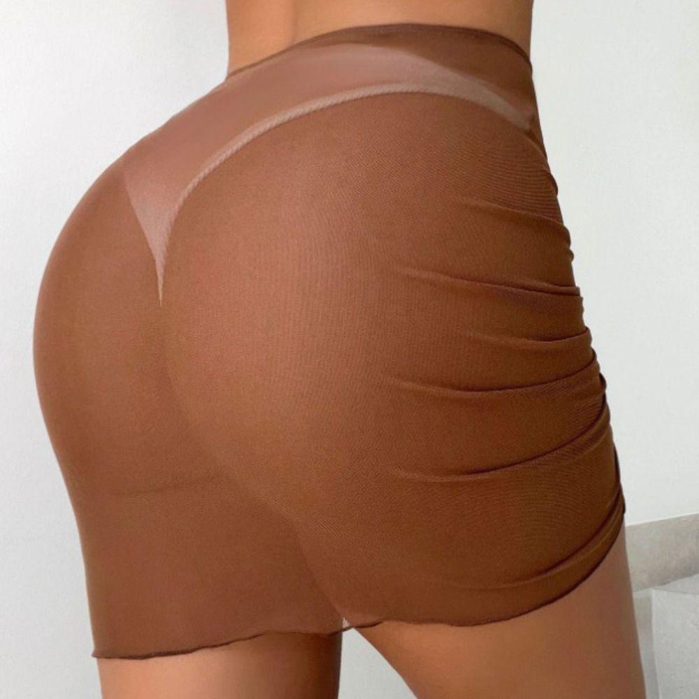 Solid Swimsuit Beach Skirt Translucent Hip Skirt New Beachwear Seaside