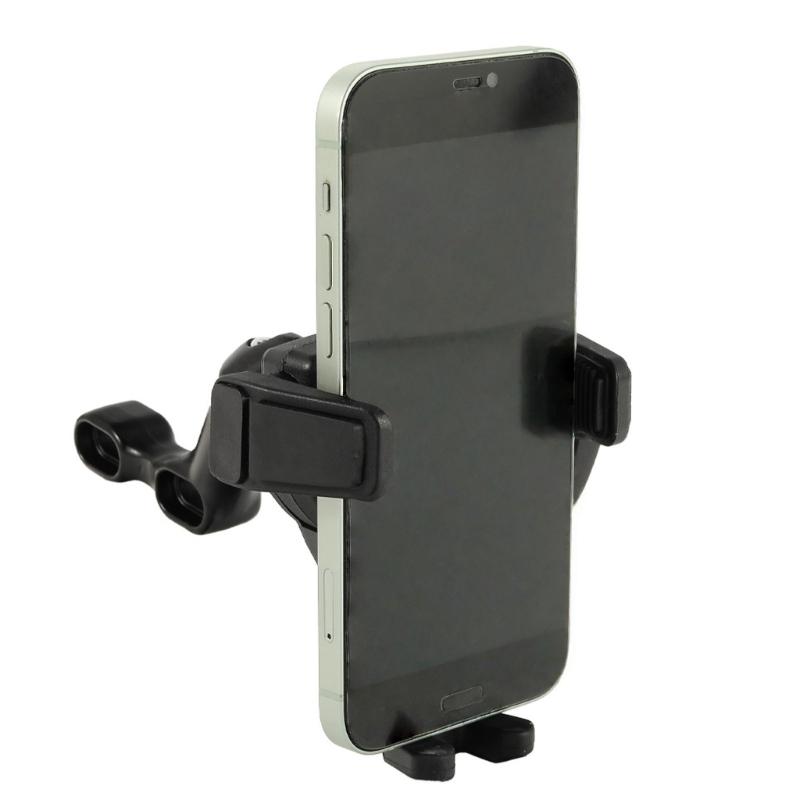 Innovative Offset Base Motorcycle Phone Mount with 360 Rotation Metal Plastic Phone Support for Stable Navigation View