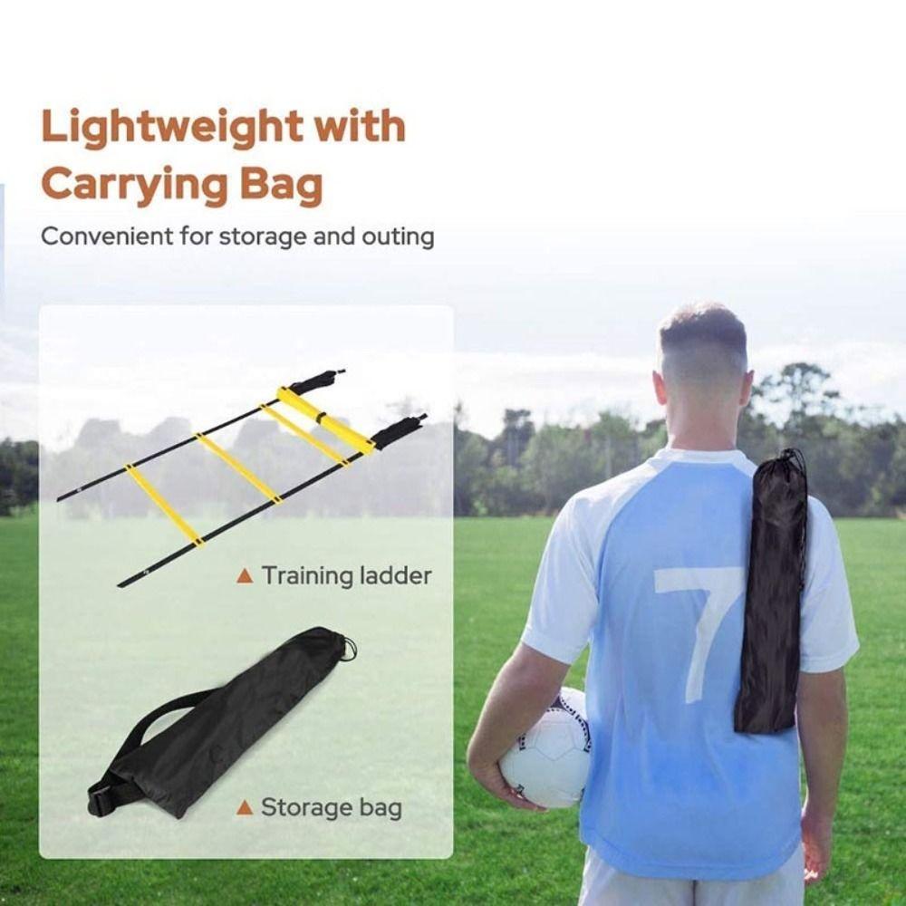 Yellow Agility Training Ladder Adjustable Rungs Speed Ladder Fitness Feet Speed