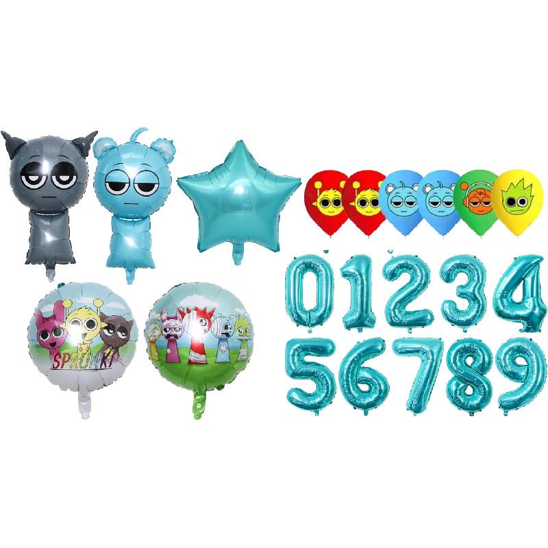 Sprunki Foil Cartoon Balloons Colorful Wedding Festival Birthday Decoration
