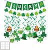 Irish Party Banner Decorations Set Shamrock Letter Banner Hanging Swirl Decor for Home Decoration Irish Party Supplies