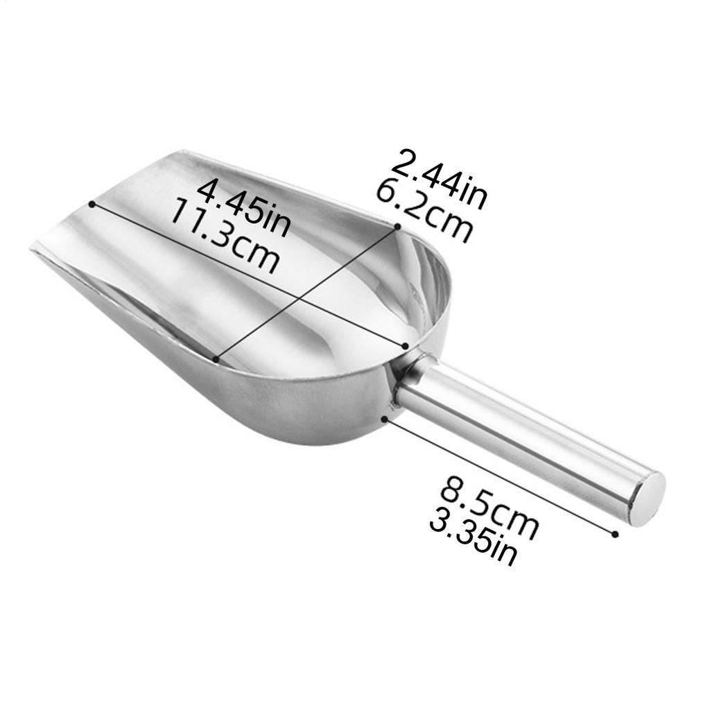Stainless Steel Ice Shovel Multifunctional Ice Flour Sugar Scoop Stainless Steel Kitchen Ice Scooper Utility Scoop for Ice Maker