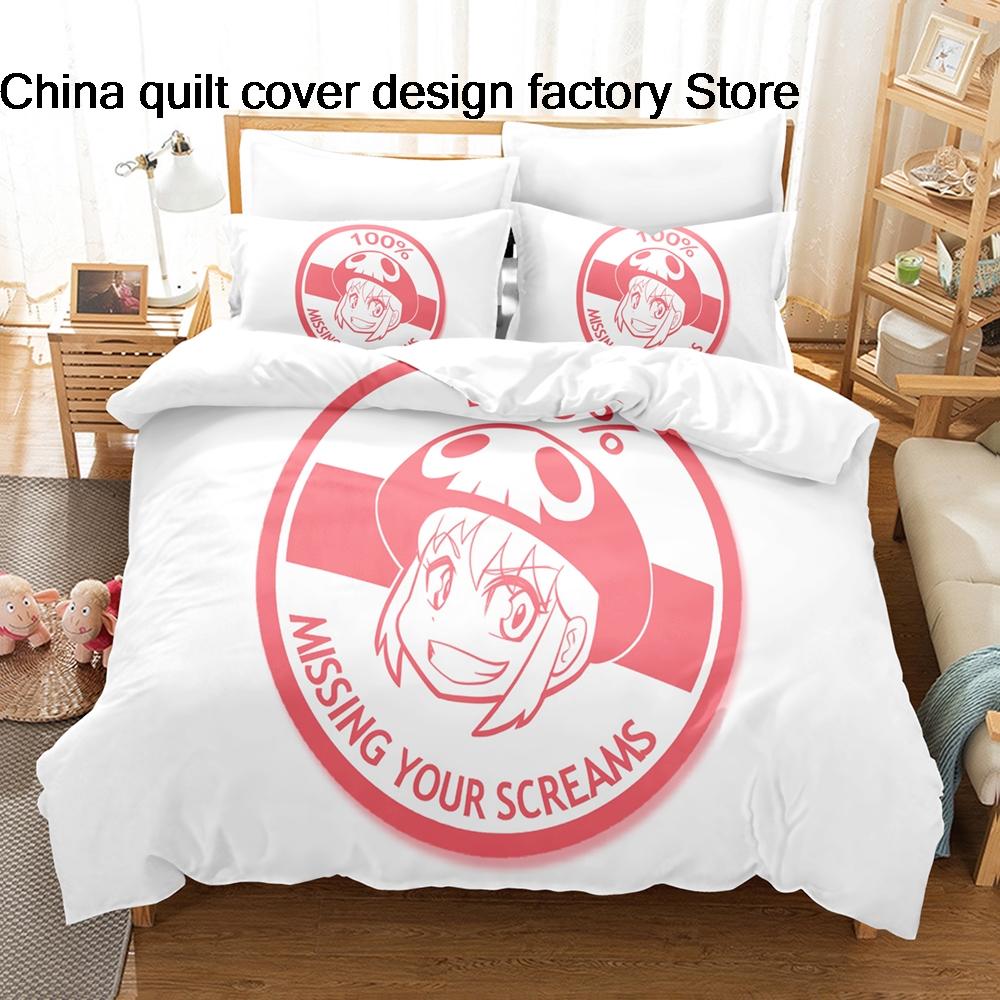 3Pcs Kill La Kill Anime Bedding Set 3D Print Ryuko Matoi Duvet Cover Pillowcases For Teens Fans Room Decor Gift  Bed Linen