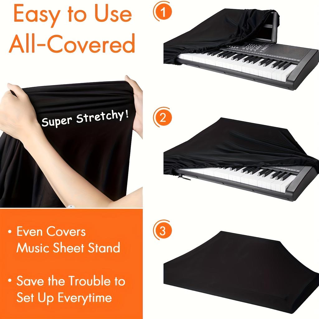 All-Round Piano Keyboard Cover, Blocks Dust & Dirt, Pet Damage Prevention, Simple Maintenance, Designed for Homes