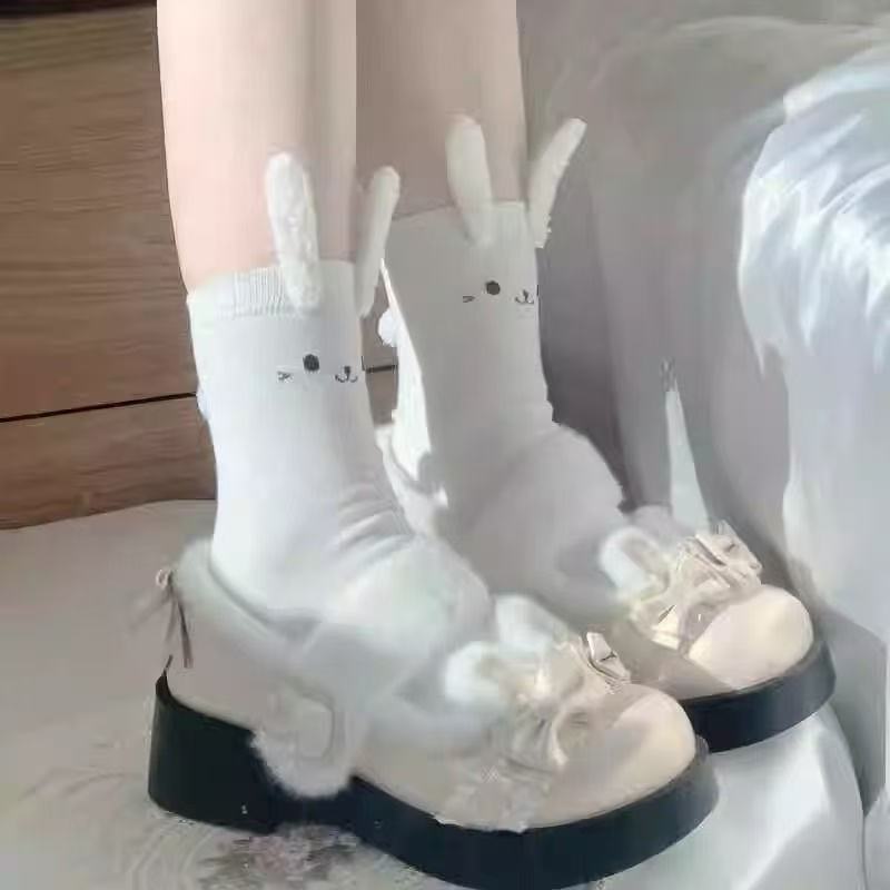 Lolita Rabbit Ear Socks Cotton Socks Jk Bow Socks Lolita Lace Big Lace Sweet Socks One size fits all