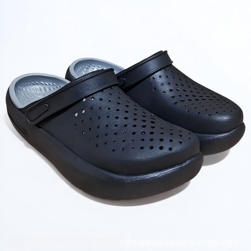 Unisex Summer Baotou Clogs: Thick-Sole, Versatile, Soft Beach Shoes