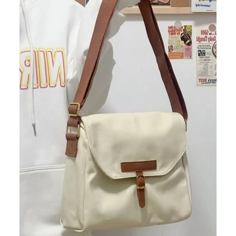 Korean Retro Women Handbags Lady Commuter Casual Crossbody Bags Canvas Shoulder Tote Bags Student School Messenger Bags