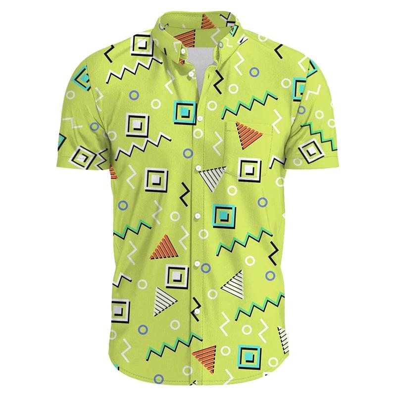 Camisa Hawaiana de Manga Corta para Hombre Estampado de Vacaciones en la Playa 100% Poliéster