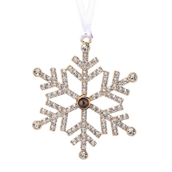 

Снежинка Рождественские украшения с персонализированной фотопроекцией Элегантная подвеска Веселые праздничные украшения для рождественской елки 5 mm