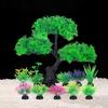 Lifelike Cherry Blossom Tree Plants Plastic Aquatic Plants Ornament  For Goldfish Betta Fish Tank