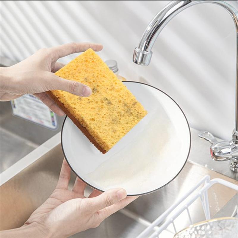 AD23-32Pcs Natural Coconut Pan Brush Palm Fiber Eco-Friendly Sponge For Kitchen Dishes Cleaning