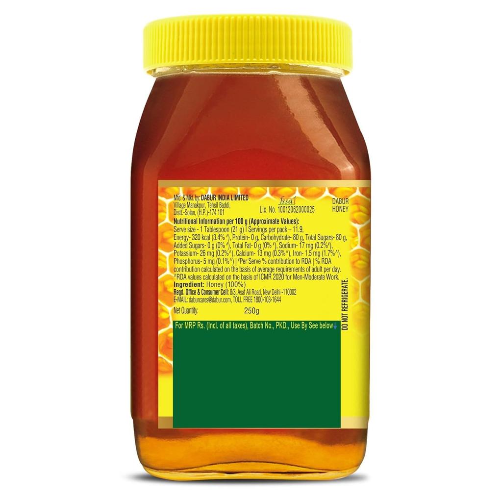 Dabur Honey 250g/300g Bottle | 100% Pure Natural Sweetener | No Sugar Adulteration | Rich in Antioxidants | Trusted Daily Wellness Superfood