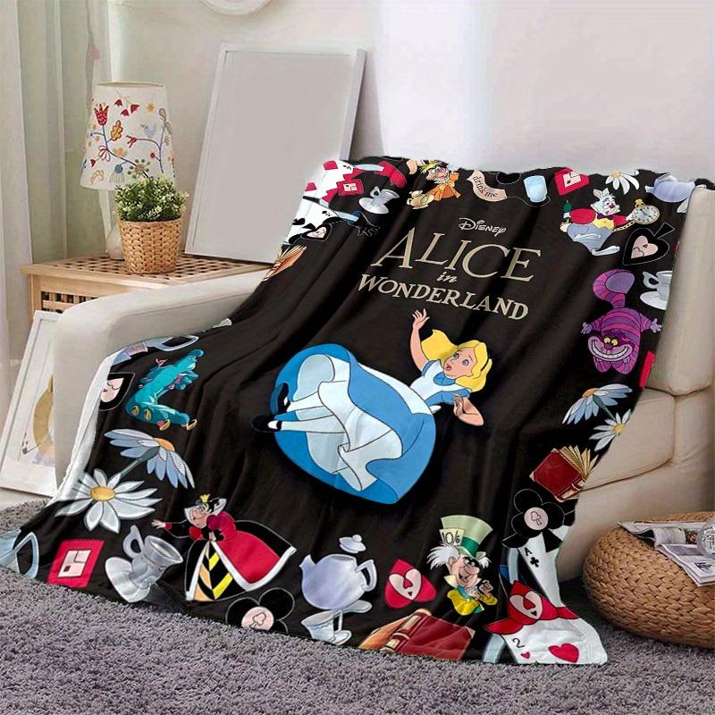1 Stück, Disney's Alice im Wunderland Heimdekor Decke, Flanell Überwurf, Wohnzimmer, Schlafzimmer oder Outdoor-Abenteuer. Perfekt als Sofadecke