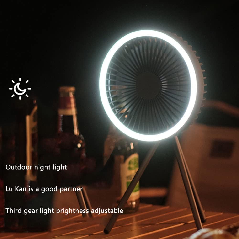 10000mAh/4000mAh Camping Fan Rechargeable Desktop Portable Circulator Wireless Ceiling Electric Fan with Power Bank LED Lighting