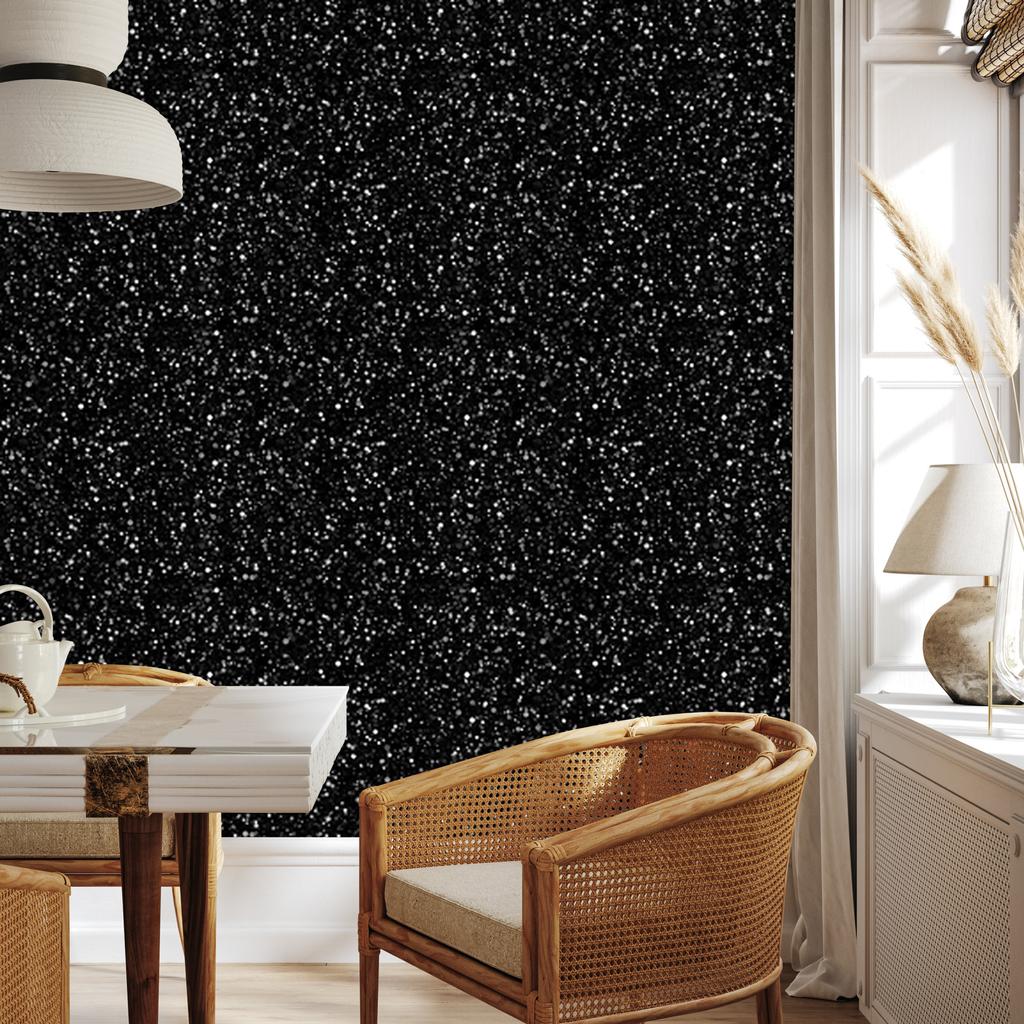 Black glitter wallpaper for living room and bedroom 50x1000